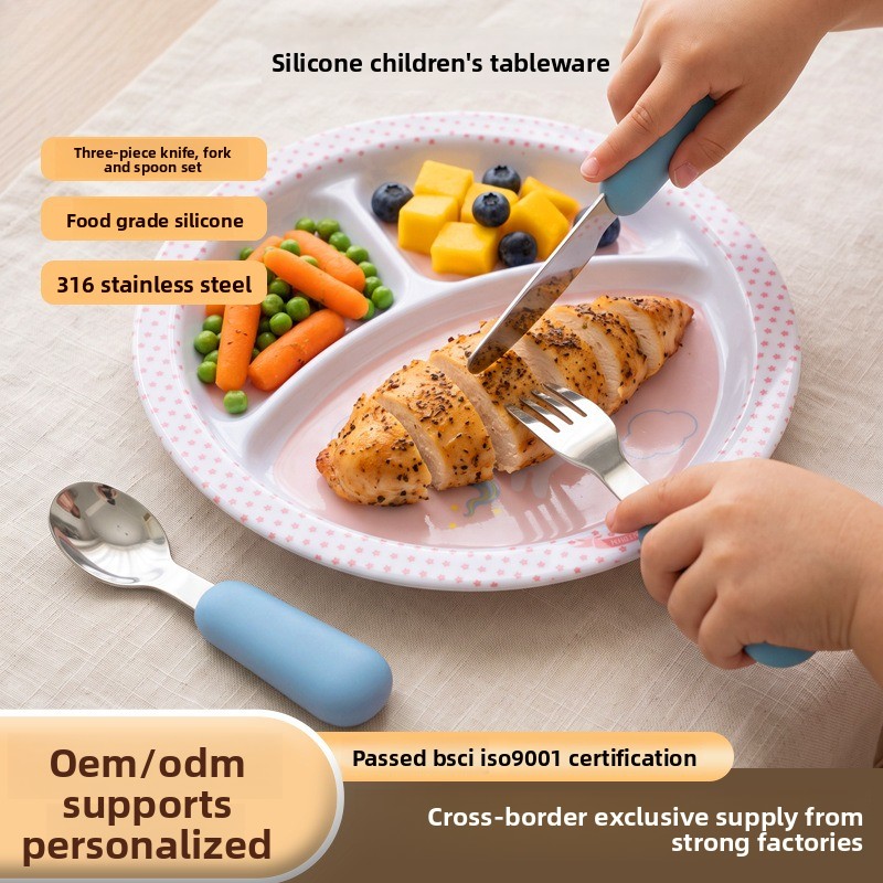 Baby Food Knife Set - Gıda sınıfı silikon bebek sofra takımı