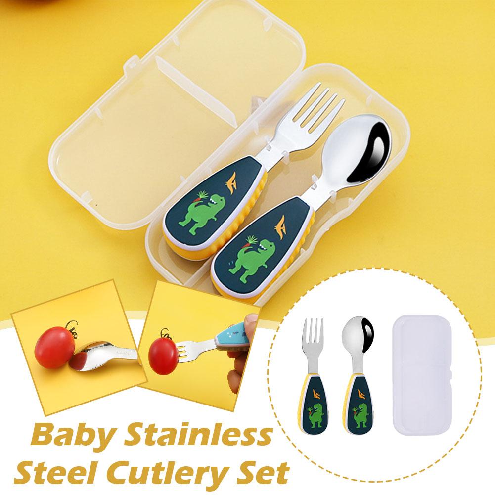 Baby Food Knife Set - 2 adet sevimli sofra gıda eğitim