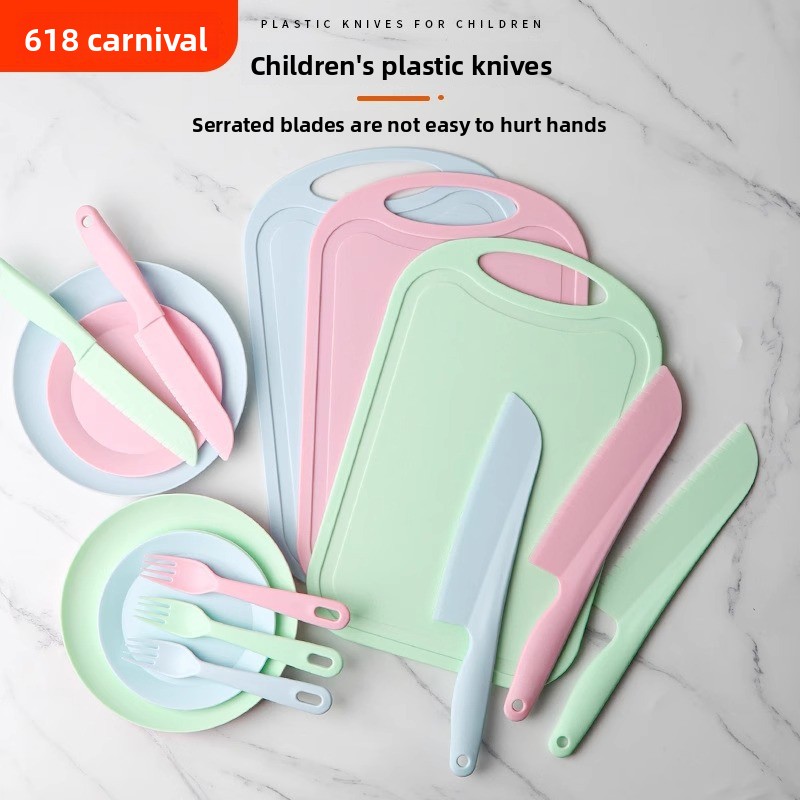 Baby Food Knife Set - Kaymaz plastik mutfak bıçağı (meyve kesmek