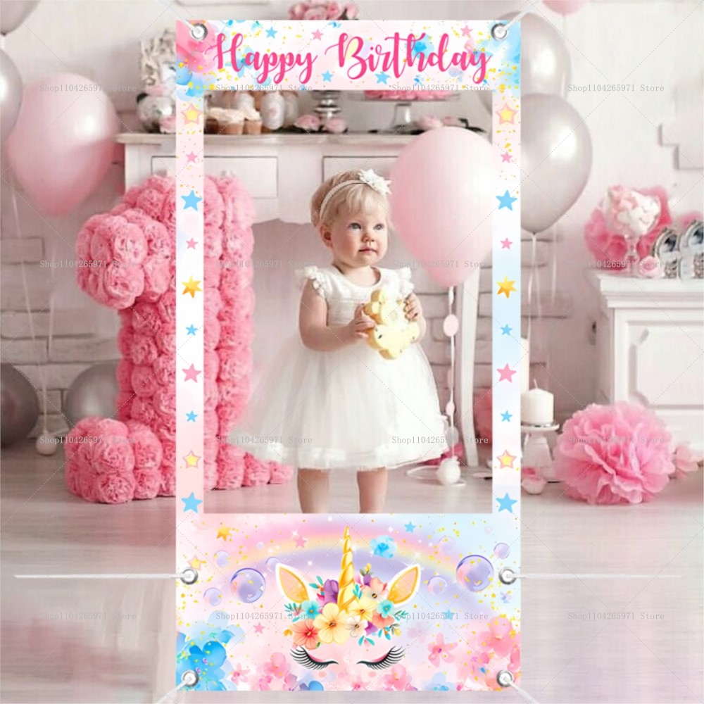 Baby Food Newborn - Unicorn Tema Fotoğraf Kabini Çerçeve Sahne