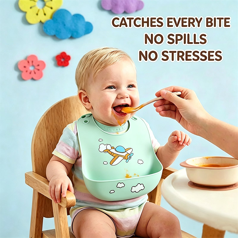 Easy Baby Food - Silikon Bebek Besleme Önlüğü Su Geçirmez
