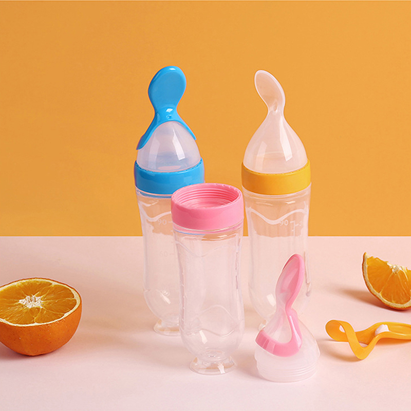 Baby Food Newborn - Sıkma Biberon Silikon Yenidoğan Bebek Eğitim