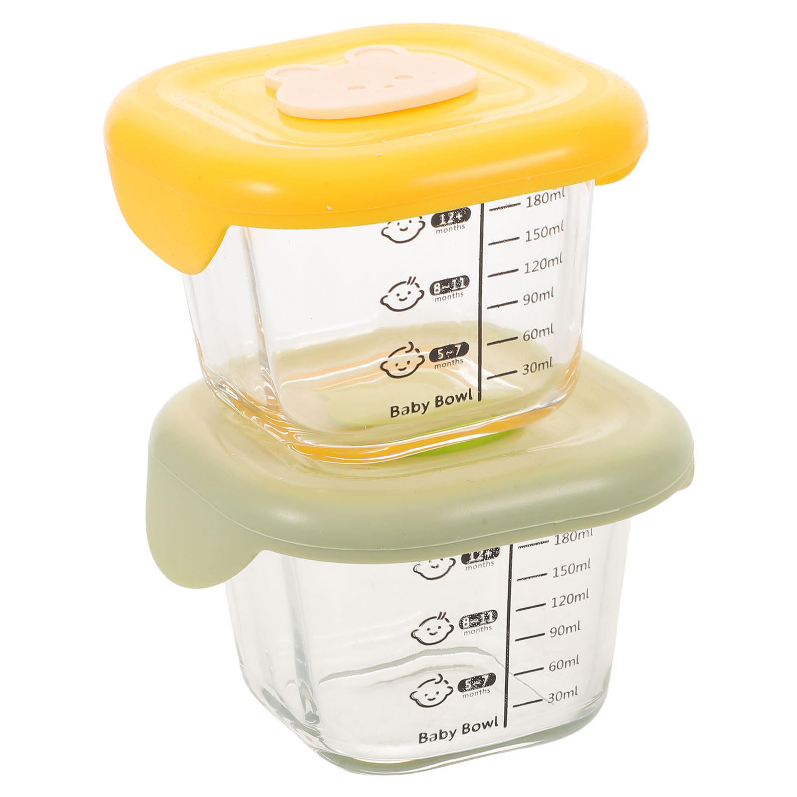 Baby Food Yellow - 2 adet bebek maması saklama kutuları