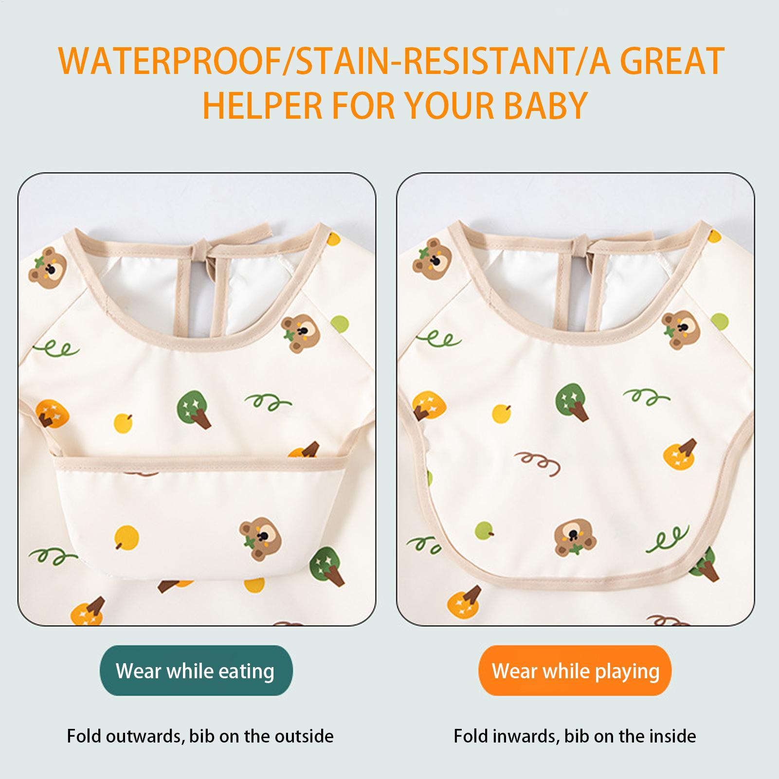 Baby Food In Restaurant - Çocuk Önlüğü Yumuşak Ayarlanabilir Büyük Cepli