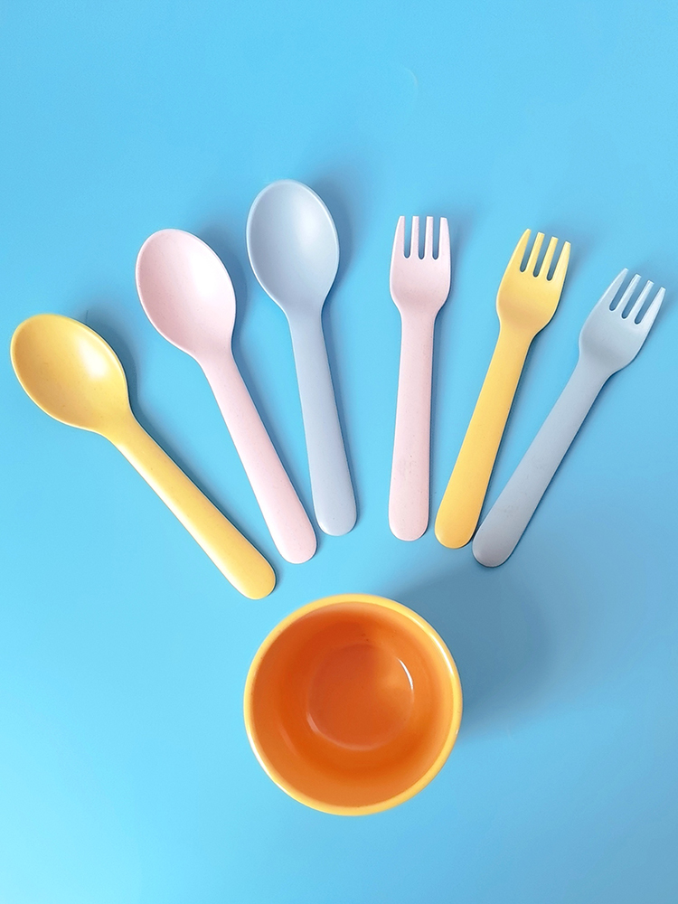 Baby Food In Restaurant - Bambu Elyaf Çatal Kaşık Bebek Yardımcı