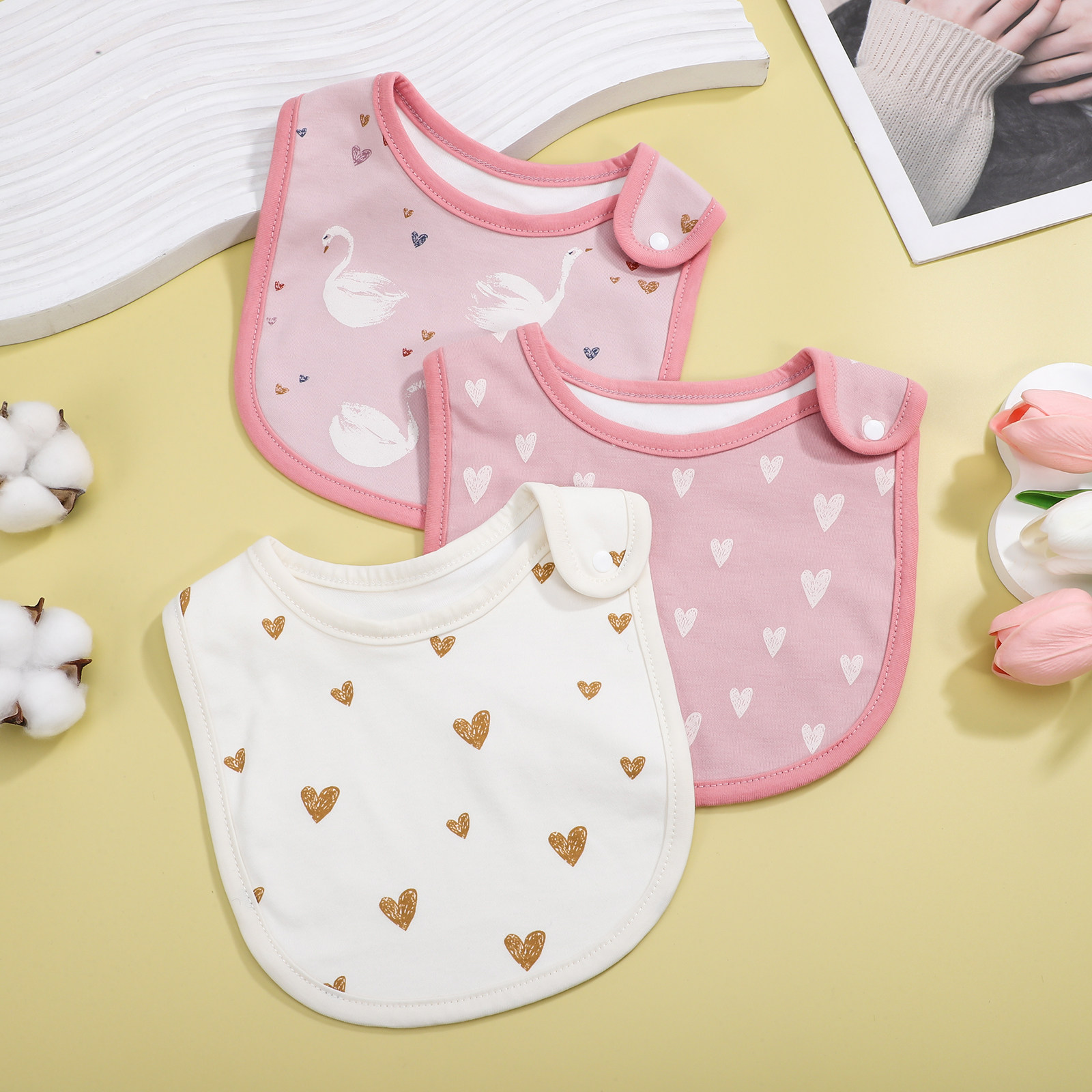 3 adet pamuklu salya önlüğü, y - Baby Food Newborn incelemesi ve fiyatı